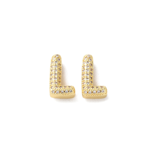 Mini Gold Slider Rhinestone Bubble Initial Charm