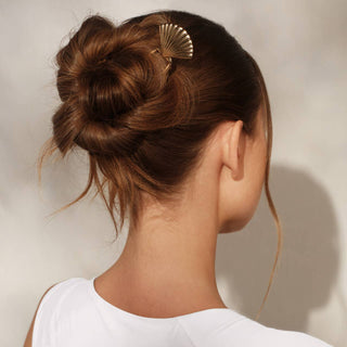 Metal Clam Shell French Hair Pin - Gold