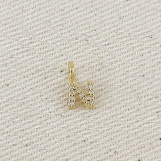 18k Gold Filled Micro Cz Initial