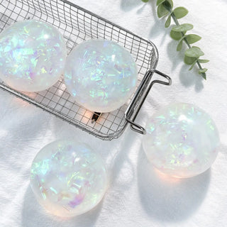 Iridescent Crystal Moldable Coconut Oil Squeeze Stress Ball: Colored Ribbon