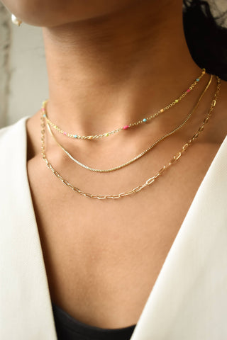 The Sis Kiss - Confetti Chain - Threader for Charms, Initials, Everyday: Gold