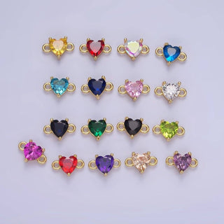 14K Gold Filled 7mm CZ Heart Connector