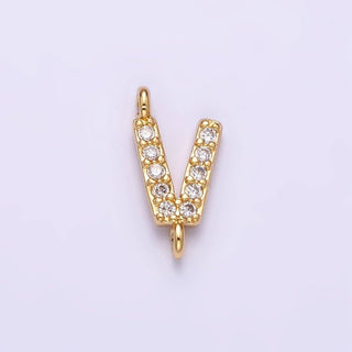 16K Micro CZ Initial Letter Sideway Loop Connector