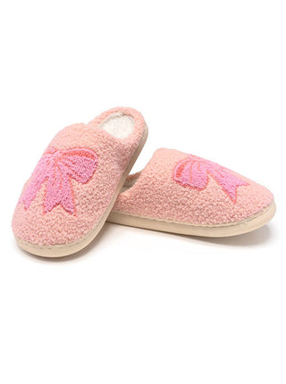 Adult Pretty Bows Slippers - Pink
