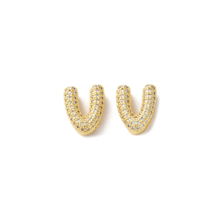 Mini Gold Slider Rhinestone Bubble Initial Charm