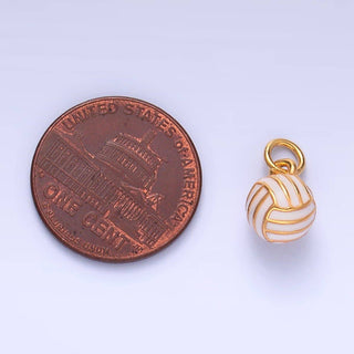Volley Ball Enamel 3D Charm