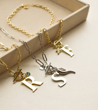 The Sis Kiss - All-American Initial Charm: Silver