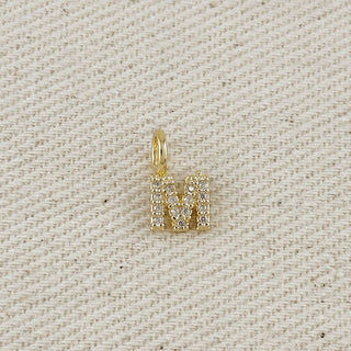 18k Gold Filled Micro Cz Initial