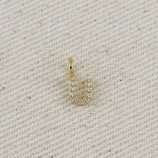 18k Gold Filled Micro Cz Initial