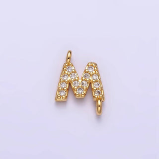 16K Micro CZ Initial Letter Sideway Loop Connector