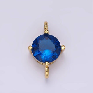 10mm Round CZ Birthstone Connector