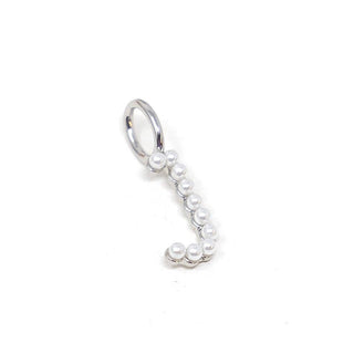 The Sis Kiss - Pearl Initial Silver Charm