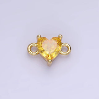 14K Gold Filled 7mm CZ Heart Connector