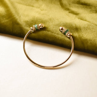 The Sis Kiss - Slider Charm Cuff - Designed for slider Charms and Initials : Gold / Size 1 - 2" Diameter