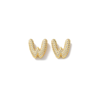 Mini Gold Slider Rhinestone Bubble Initial Charm