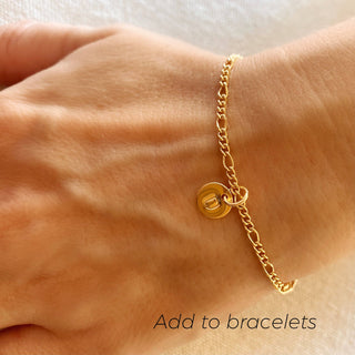 Stamped Micro Initial Letter Charm in 18k Gold Filled
