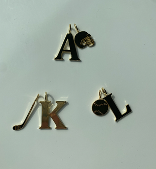 The Sis Kiss - All-American Initial Charm: Silver