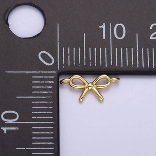 Mini Bow Ribbon Connector 14k Gold/Silver