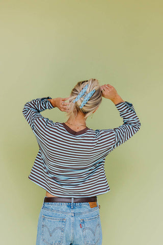 KAXI - STRIPED OVERSIZED CLAWS: BROWN AND CREAM STRIPED