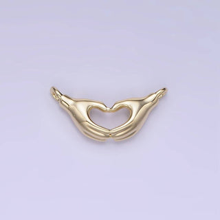 14K Heart Charm Hand Gesture Charm Connector