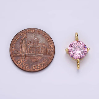 10mm Round CZ Birthstone Connector