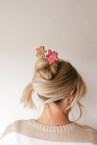 KAXI - FLOWER FRENCH PINS: RED & LEAPORD