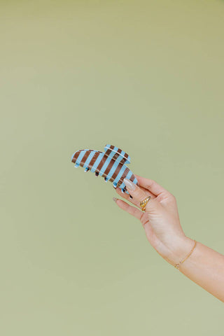 KAXI - STRIPED OVERSIZED CLAWS: BROWN AND CREAM STRIPED