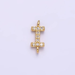 16K Micro CZ Initial Letter Sideway Loop Connector