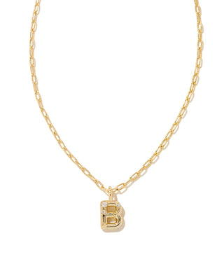 Crystal Letter Gold Short Pendant Necklace
