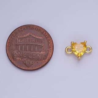 14K Gold Filled 7mm CZ Heart Connector