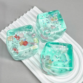Ocean Shell Cube Maltose Squishy Stress Relief Toy: Green