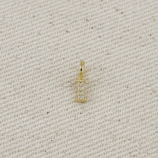18k Gold Filled Micro Cz Initial