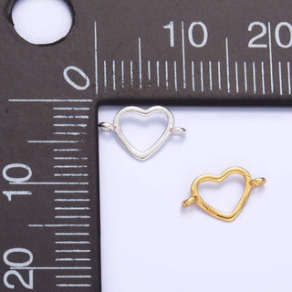 Sterling Silver 7mm Open Heart Connector in Silver