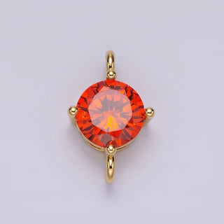 10mm Round CZ Birthstone Connector
