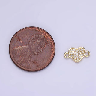 14K Gold Filled 7mm Mini CZ Heart Connector