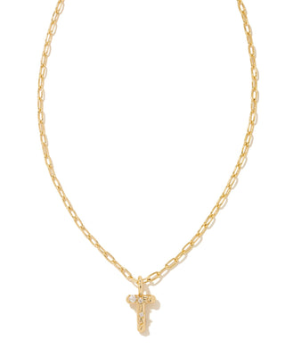Crystal Letter Gold Short Pendant Necklace