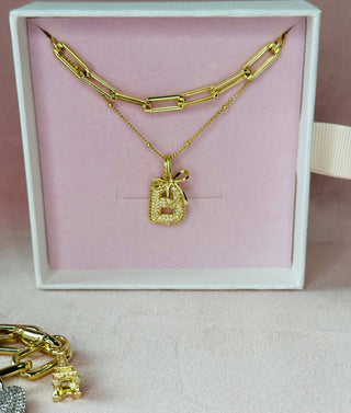 The Sis Kiss - Bubble Letter Initial Charm: Silver
