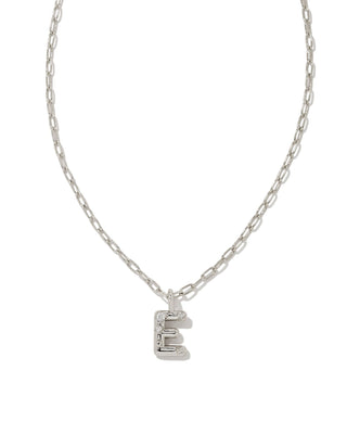 Crystal Letter Silver Short Pendant Necklace