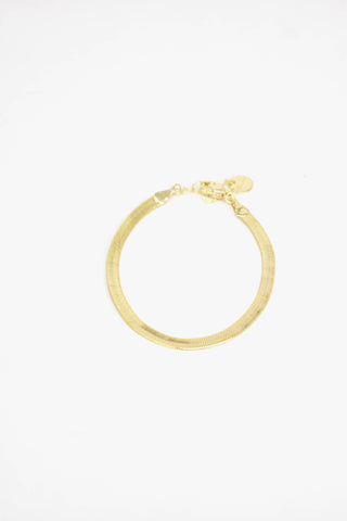 The Sis Kiss - Skinny Herringbone Bracelet: Gold