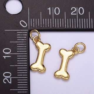 24K Gold Filled Mini Dog Bone Charm