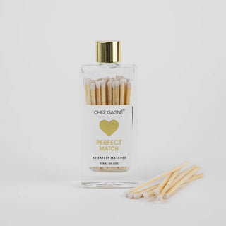 Chez Gagné - Perfect Match - Wedding/Bridal Glass Bottle Safety Matches - White