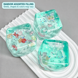 Ocean Shell Cube Maltose Squishy Stress Relief Toy: Green