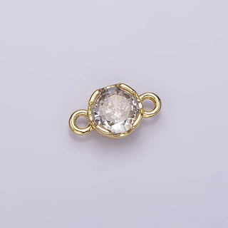 4.5mm Clear CZ Round Bezel Connector