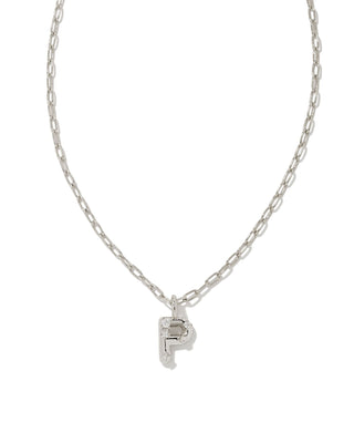 Crystal Letter Silver Short Pendant Necklace