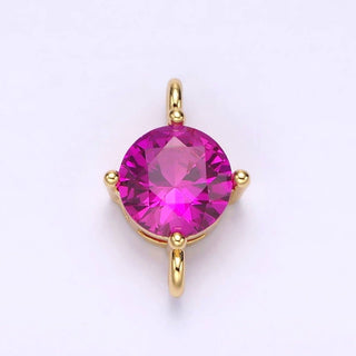 10mm Round CZ Birthstone Connector