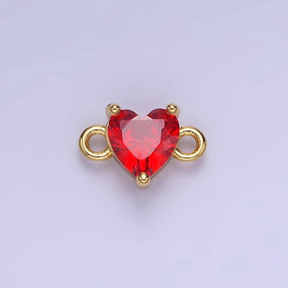 14K Gold Filled 7mm CZ Heart Connector