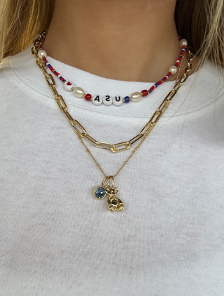 The Sis Kiss - Mini Teddy Charm : Gold