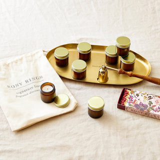 Rosy Rings - Gold Statement Botanical Candle Plate