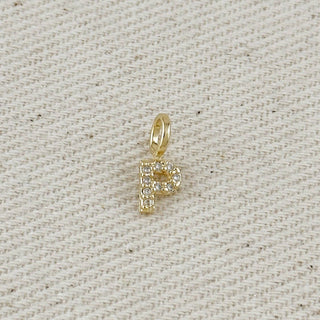 18k Gold Filled Micro Cz Initial