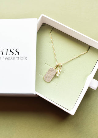 The Sis Kiss - Mini Pave Crystal Dog Tag
